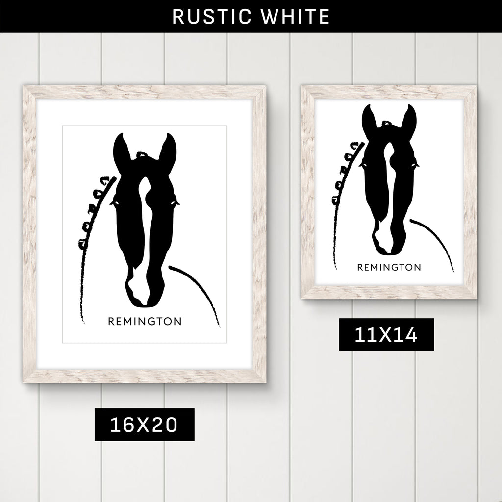 Custom Framed Horse Silhouette, Personalized with Your Horse's Markings
