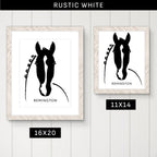 Custom Framed Horse Silhouette, Personalized with Your Horse's Markings