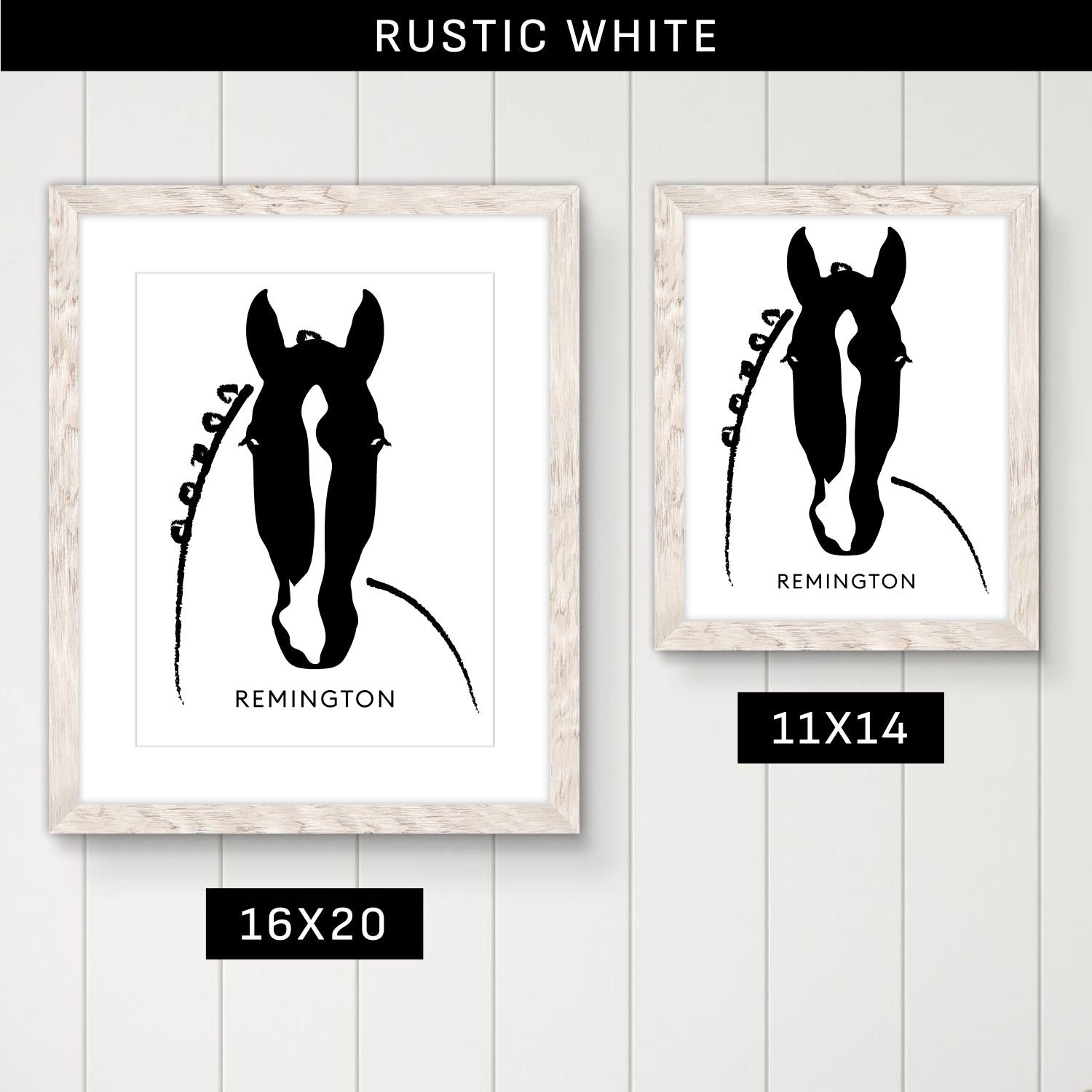 Custom Framed Horse Silhouette, Personalized with Your Horse's Markings