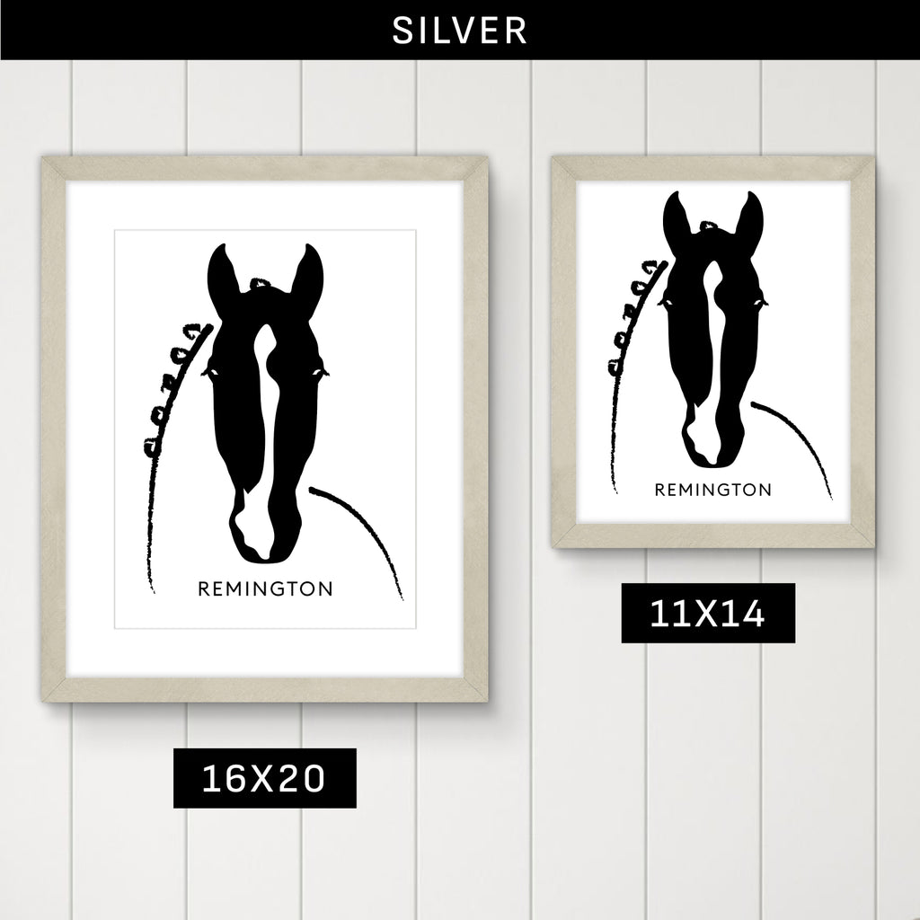 Custom Framed Horse Silhouette, Personalized with Your Horse's Markings