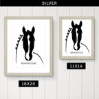 Custom Framed Horse Silhouette, Personalized with Your Horse's Markings