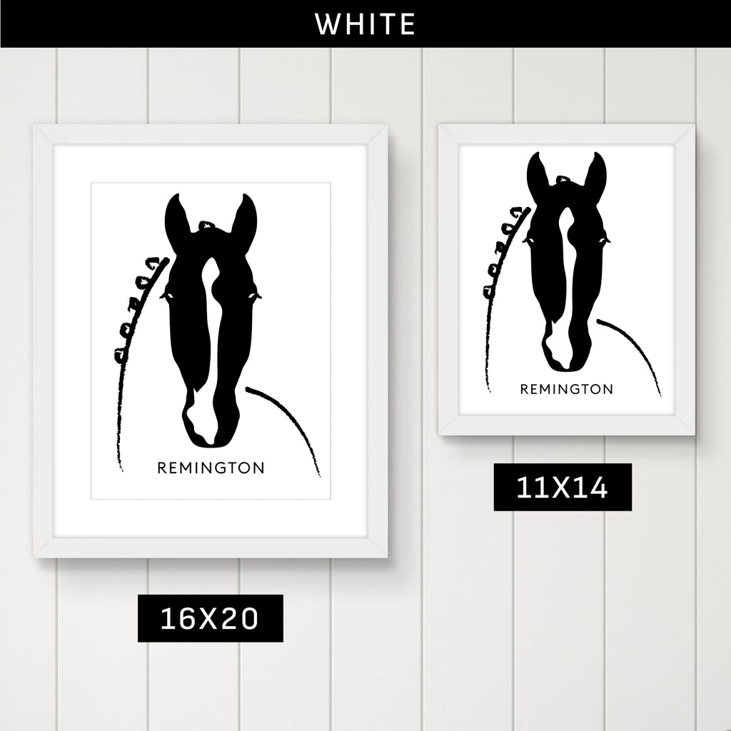 Custom Framed Horse Silhouette, Personalized with Your Horse's Markings