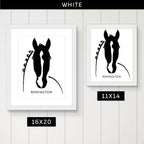 Custom Framed Horse Silhouette, Personalized with Your Horse's Markings