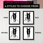 Custom Framed Horse Silhouette, Personalized with Your Horse's Markings
